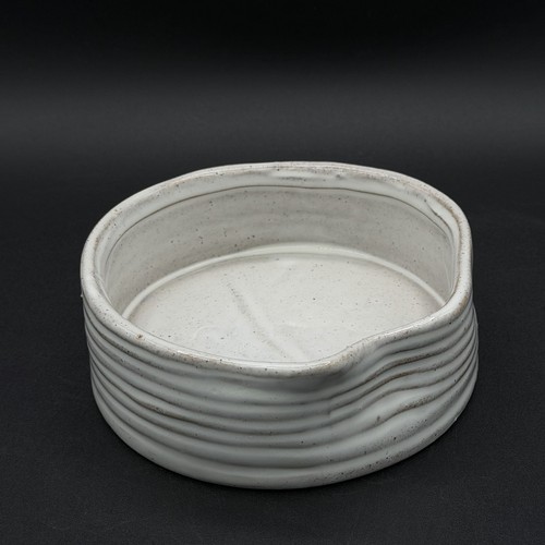 Pet Shop Fringe Studio Pet Bowl Stoneware Unique Fun Shape 4.5 X 1.75 Inch