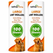 Large Lint Roller Refills 2 Pack, 200 Sheets Extra Sticky Replacement Rolls C...