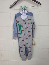 Pekkle 18M Boys Two Zipper Body Suit Dinosaur and Excavator