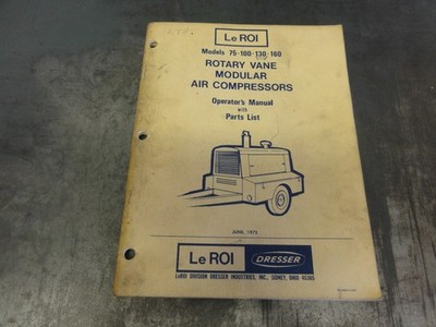 Le Roi 75 100 130 160 Rotary Vane Modular Air Compressors Operator's Manual