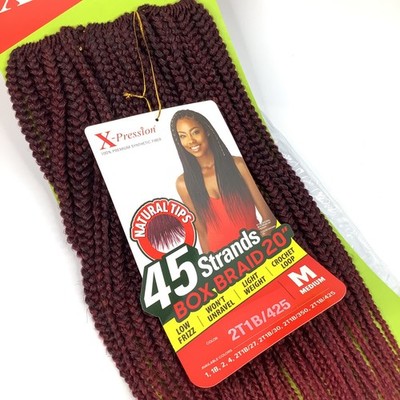 X-Pression Box Braid 20'' Hair Extensions 45 Strands Crochet 2T1B/425