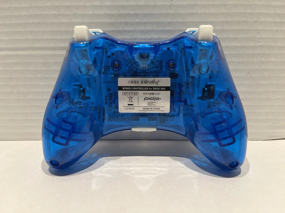 Controlador Rock Candy con cable Xbox 360 transparente Blueberry Boom azul 037-010 Foto 2 de 2