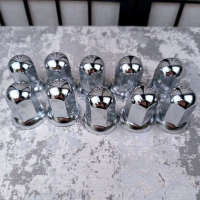 10pc Chrome Lug Nut Covers 10249 Hex Domed Push-On Caps for Semi Truck Trailer