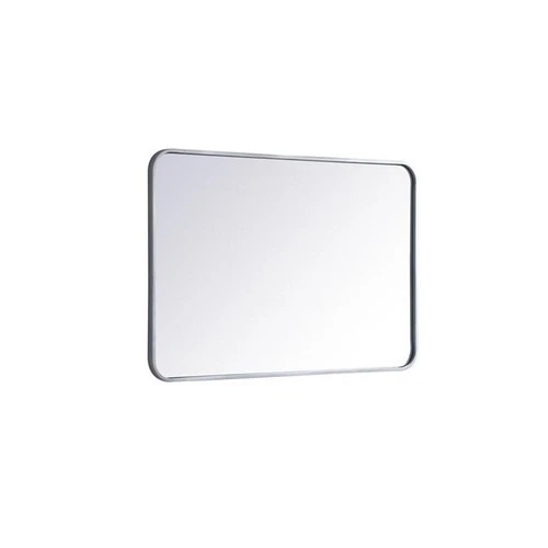 Elegant Decor Evermore 24x36" Soft Corner Metal Rectangular Mirror in Silver - Picture 4 of 8