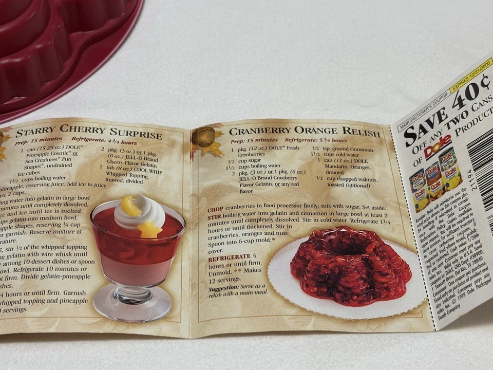 Винтажное праздничное желатиновое 8-дюймовое кольцо в форме желе из пластика 2000 г. - Изображение 4 из 4