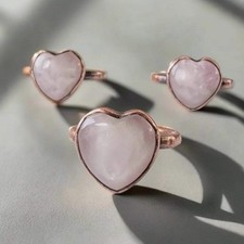 Kunzite Heart Copper Ring - Handcrafted Talisman For Healing for Everyday Wear