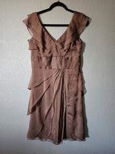 Women's 8 Adrianna Papell Occasions Drape Brown Short Dress