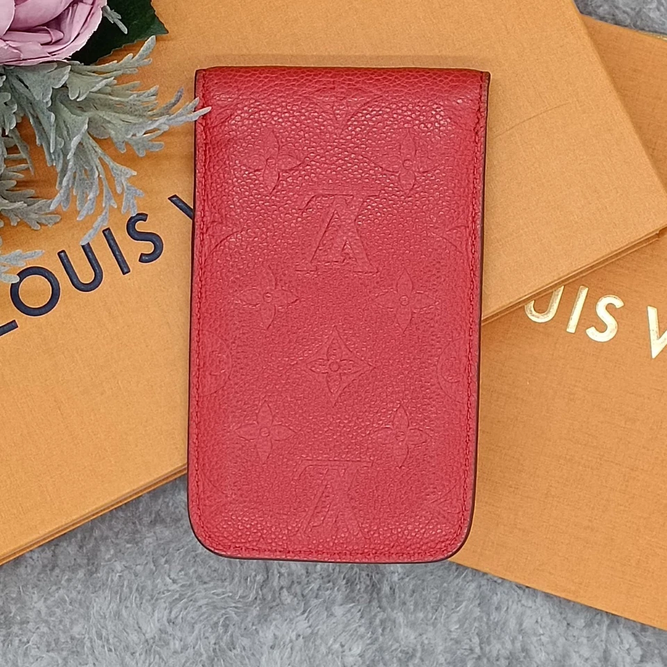 Louis Vuitton Empreinte Soft Smartphone Case Origan Red M60376 CA2152 Rare YK621 - Image 2 of 4