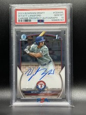 2023 Bowman Draft Wyatt Langford Chrome Prospect Auto 1st Bowman #CDAWL PSA 10