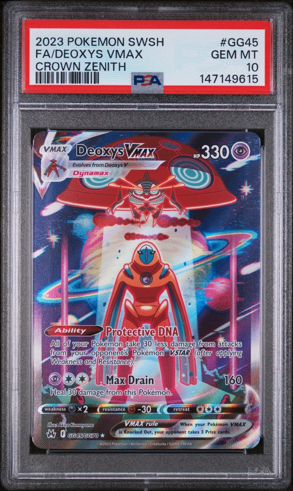 Deoxys VMAX GG45/GG70 - Crown Zenith: Galarian Gallery Holo (PSA 10)