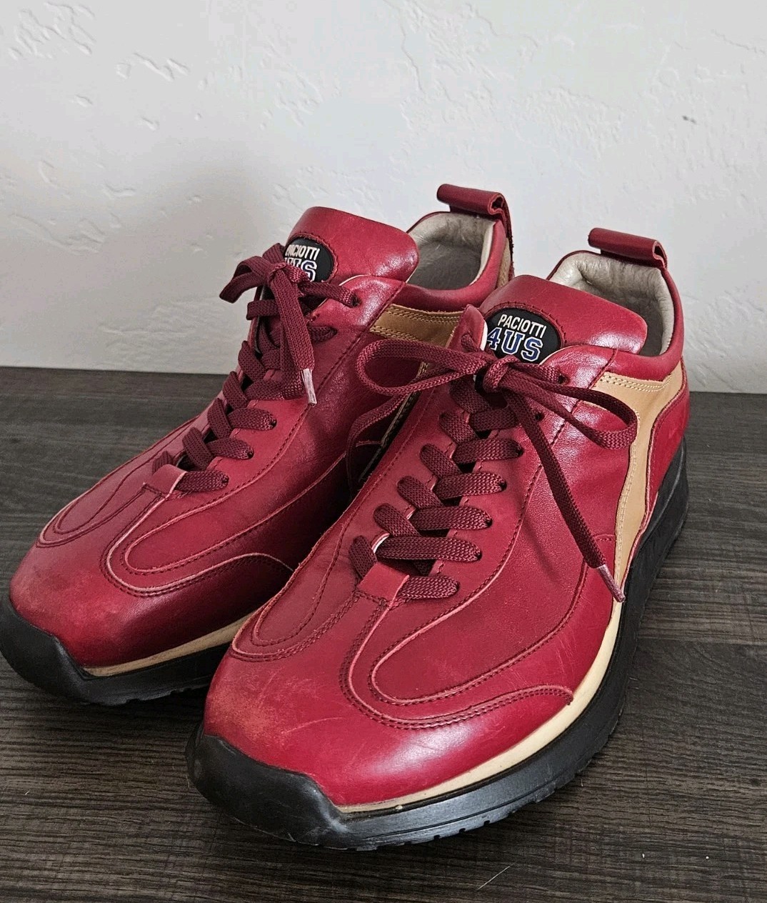 Clean Cesare Paciotti 4US Python Leather Red Lace… - image 1