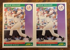 (2) 1992 Score Rookie Prospect Bernie Williams #401 - NM Free Shipping 