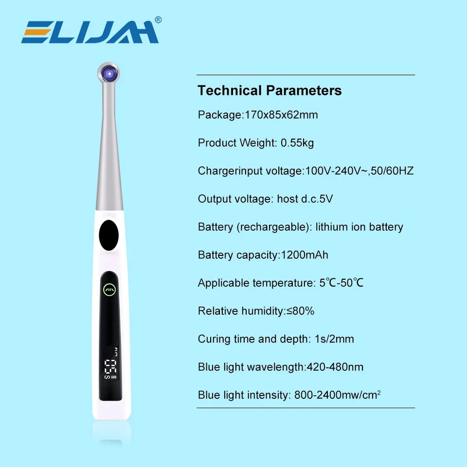 Lámpara de Curado Dental Inalámbrica LED 1S Luz de Curado LED Cabeza de Metal 360° 4 Modos Foto 3 de 4