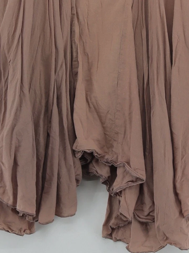 Rocha.John Rocha Women's Midi Skirt UK 12 Tan 100% Cotton Midi A-Line - Image 4 of 4