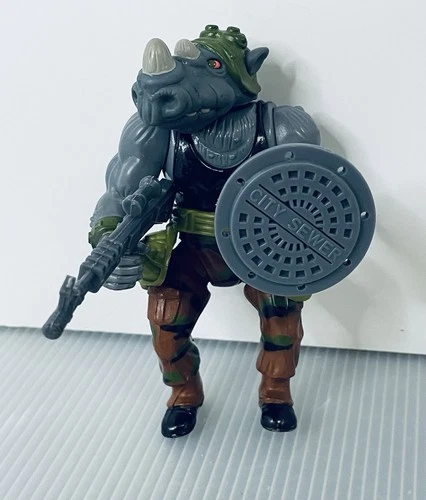 Vtg Soft Head Rocksteady Teenage Mutant Ninja Turtles Playmates Near Complete