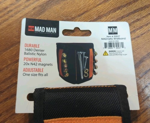 Mad Man Madnetics Wristband-Holds Nuts Bolts And Tools On Your Wrist. New - Picture 4 of 7