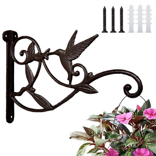 Planter Hooks for Wall, 10 Inch Heavy Duty Outdoor Plant Hangers, Decorative ...