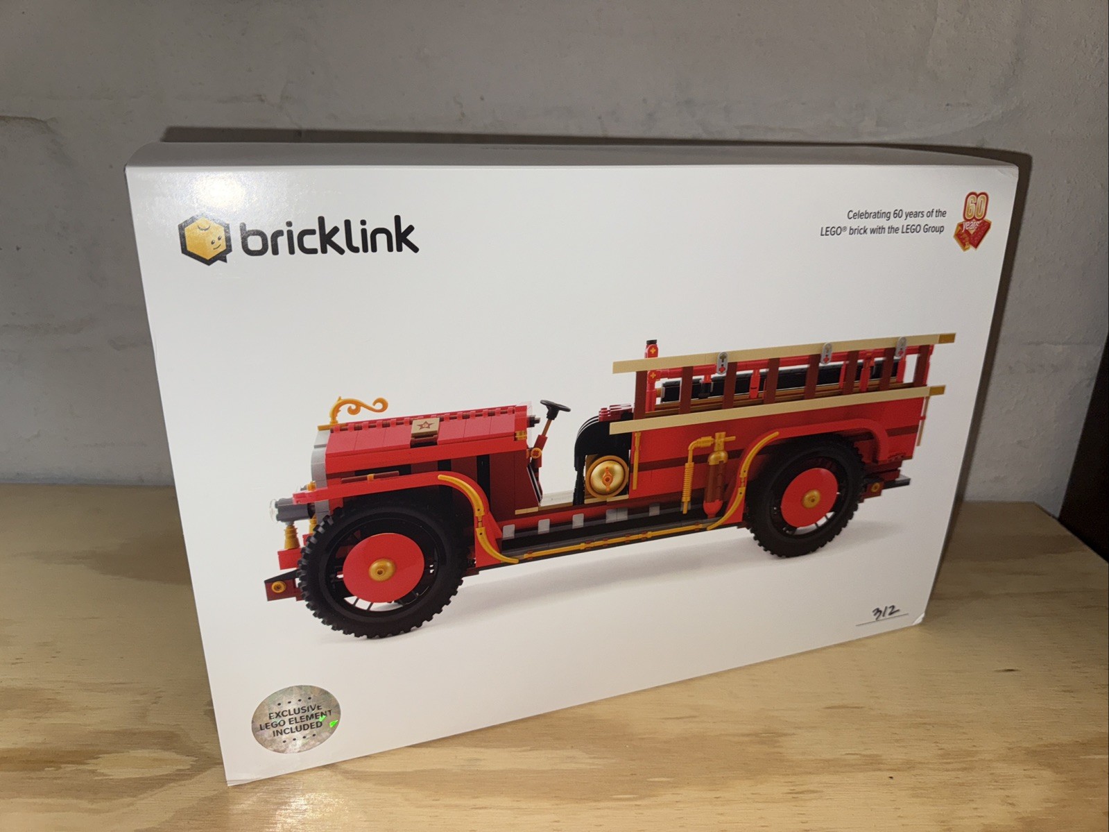 Lego Bricklink Antique Fire Engine Limited Edition BL19002 #312 MISB