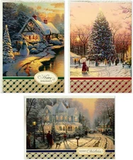 Hallmark Thomas Kinkade Boxed Christmas Cards Assortment, Snowy Scenes (3 Design