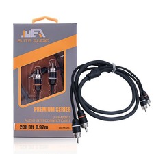 Premium Series 3ft. 2-Channel Car Audio RCA Cable Double Shielded, Oxygen F...