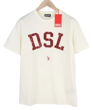 Diesel T-Just-E35 Men's S White Jersey Stretch Cotton Crew Short Sleeve