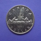 1953 CANADA Silver Dollar BU Cond - First Year of Issue - With Shoulder Fold