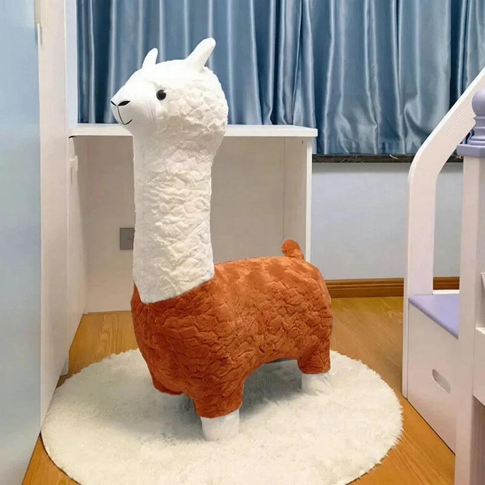 Reposapiés de animales Sofá Taburete Reposapiés de alpaca Taburete cambiador de zapatos de animales Foto 3 de 4