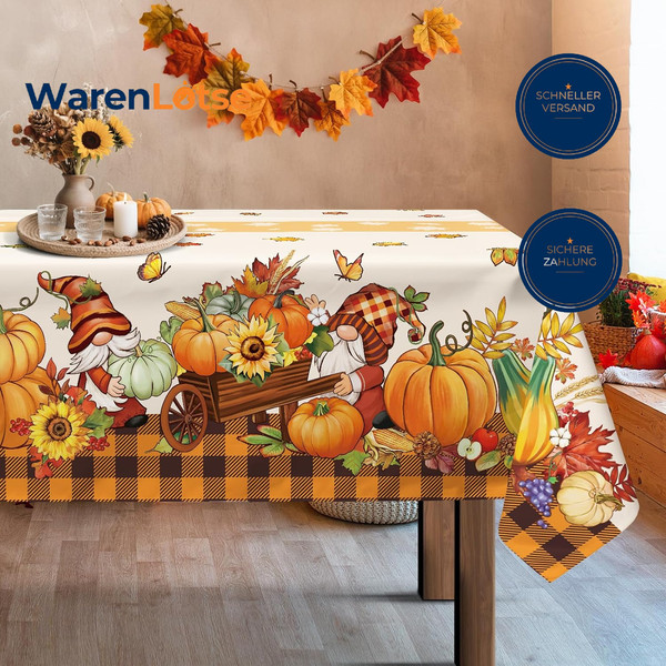 Tischdecke Polyester Herbst AhornbläTter 140 X 180 Cm Deko TischwäSche-image