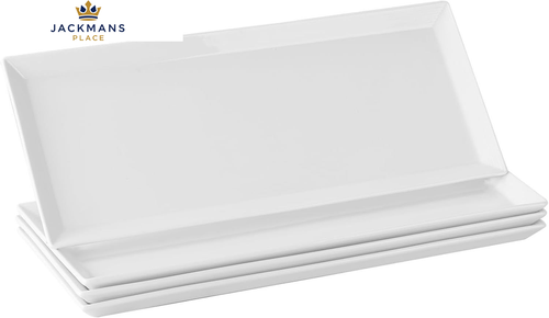 DOWAN Large Serving Platter, 14.5""/36.8cm White 4 Pcs - 14.5 x 6″,