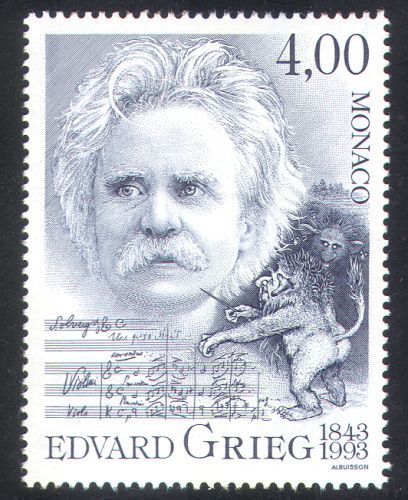 Monaco 1993 Edvard Grieg/Composers/Music/People/Entertainment/Arts 1v (n38562) - Bild 1 von 1