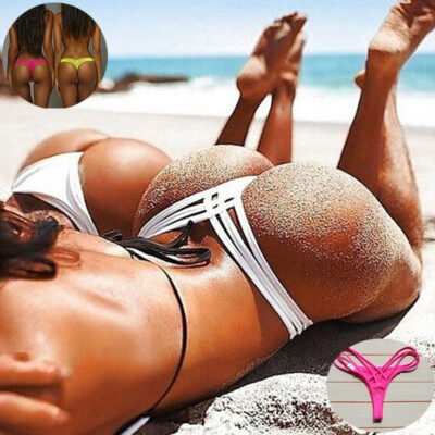 #ad Women Bathing Bottom Sexy BeachCheeky Thong Swimwear Swimsuit Brazilian Bikini $15.56