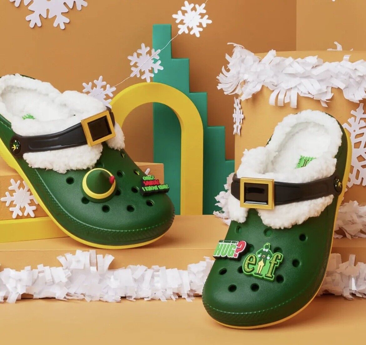 New Buddy The Elf® Lined Classic Clog Christmas Croc Womens New Buddy The Elf® Lined Classic Clog Christmas Croc Womens