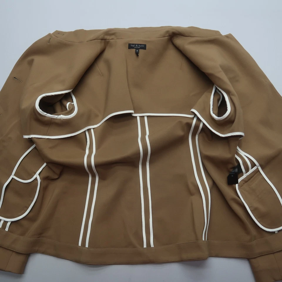 Blazer Rag & Bone Slade Ponte Talla 16 Beige Camel Oscuro Botón Delantero Chaqueta Foto 3 de 4