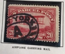 U.S. Parcel Post Airplane Carrying Mail 20 Cent Stamp