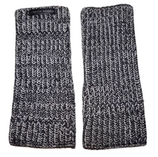 REBECCA MINKOFF Black & Gray Knit Wrist Mitten Warmer Cuffs