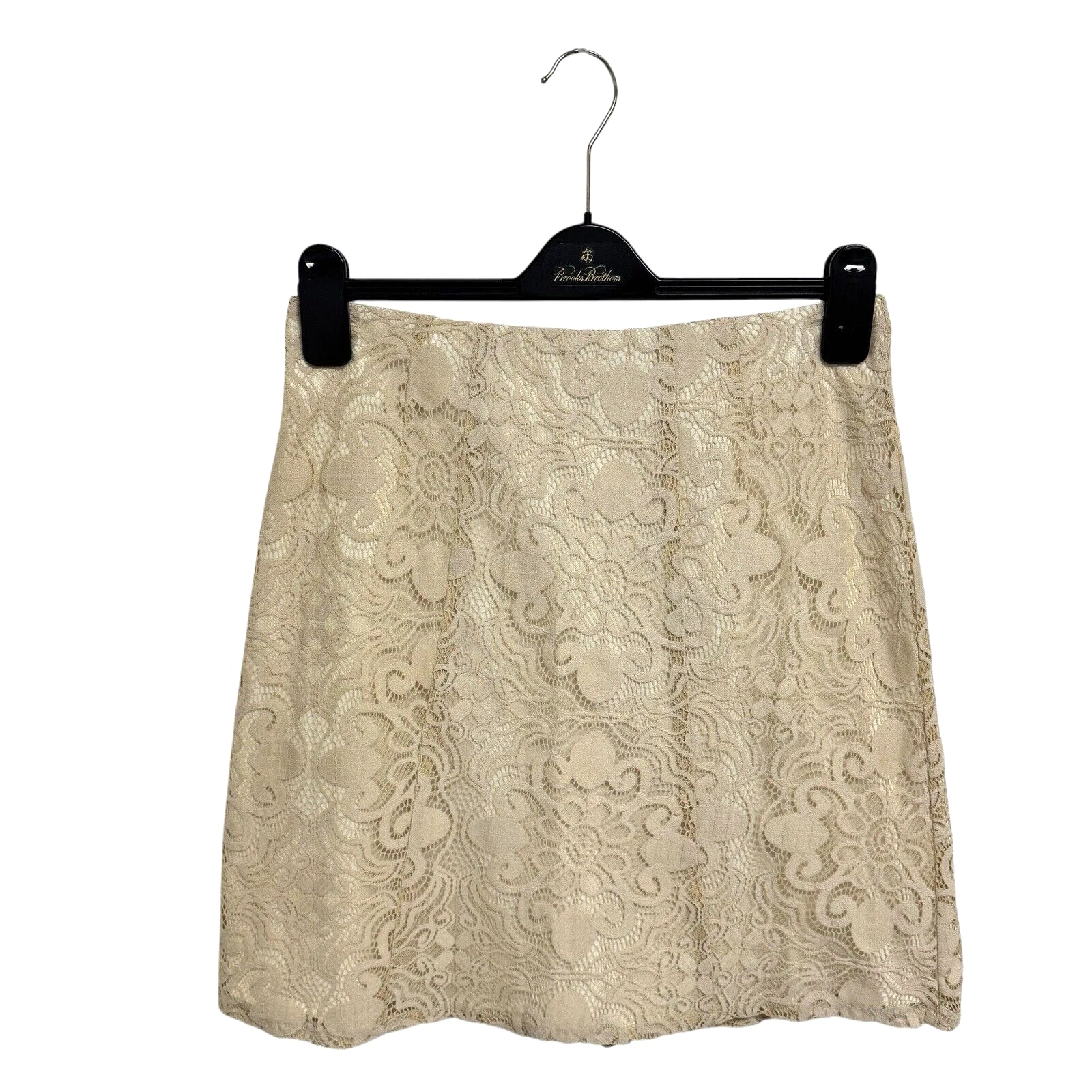 New York & Company women's lace beige lined straight skirt size 2