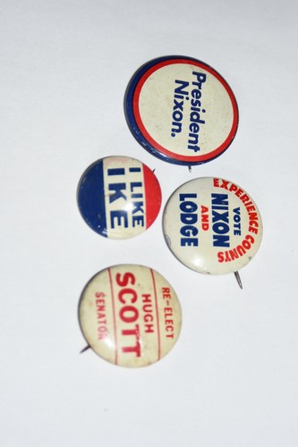Vintage politisches republikanisches Lot Nixon Kampagne Pinback Pin Button Ike Nixon Hoover - Bild 10 von 15
