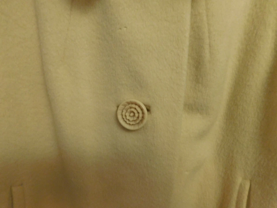 Vtg 50's Forstmann Union Label Mink Fur Collar Lined Coat Beautiful Ivory sz M/L - Image 3 of 4