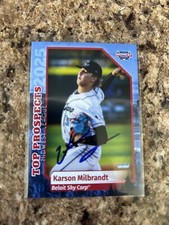 Karson Milbrandt Signed 2025 Midwest League Top Prospect Set Auto Marlins # 15