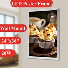 24"x36" Backlit LED Poster Frame Art Picture Light Box Advertising Display Frame