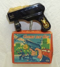 Vintage Alps Tin Litho Toy Sparkling COSMIC RAY GUN in Original Box 1950s Japan