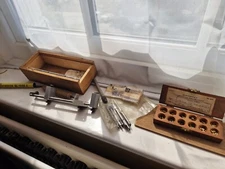 clock repair bushing tool Clockmakers tool set SUPERB incl extra tools +  bushes