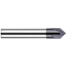 Harvey 47623-C3 Chamfer Mill: 2 Flutes, Solid Carbide, 1/4" Shank, AlTiN Coated