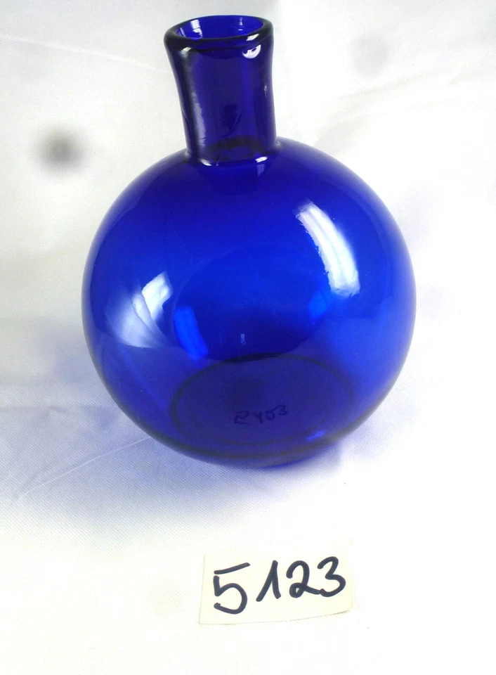 Blumenvase Glas Vase Apothekerflaschen-Form Kobalt Blau - Bild 3 von 4