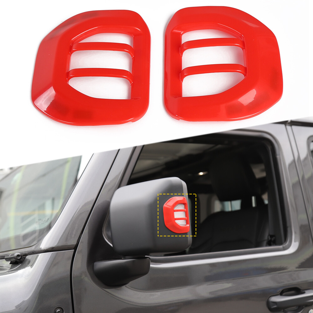 2x Side Car Rearview Mirror Frame Trim for Jeep Wrangler JL 18+ Red Accessories