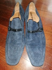 Men's Blue Suede Loafer Shoes No. 48