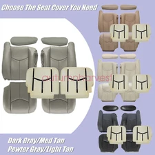 Front Leather Seat Cover & Foam Cushion 8PCS For 2003-2006 Chevy Silverado Tahoe