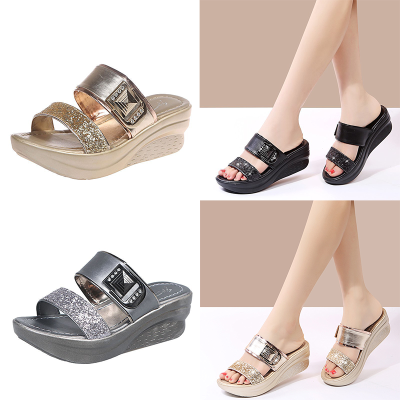 PANTOFOLA D’ORO Scarpe donna plateau zeppa sandali estivi punta aperta ciabatte sandali casual 