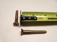 #12 X 1-3/4" Silicon Bronze Phillips Flat Head Wood Screw USA VINTAGE Qty 10
