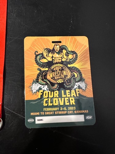 Chris Jericho Cruise Lanyards Wrestling & Rock NCL 2023 AEW Badges 4 Leaf Clover - Picture 3 of 9